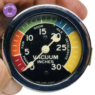 Stewart Warner 2 1/2 " Vacuum Gauge Color 0 To 30 414247 Vintage