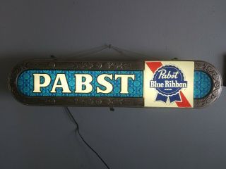 (vtg) 1960s Pabst Beer Light Up Back Bar Sign Game Room Man Cave Pbr