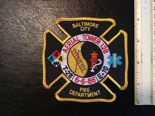 Baltimore City Fire Department Aerial Tower 128 Engine 10 Truck 28 Patch