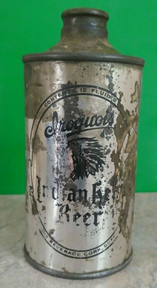 Vintage Iroquois Indian Head Brewery Cone Top Beer Can War Version Buffalo,  Ny
