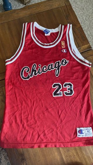 Vintage 1990’s Nba Chicago Bulls Michael Jordan Jersey Champion Size 40 / Medium