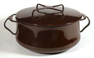1960s Vintage Dansk France Covered Casserole Dutch Oven Pot Chocolate Brown Ihq