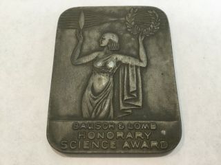 Antique 1945 Art Deco Lady Bausch & Lomb Honorary Science Award Paperweight
