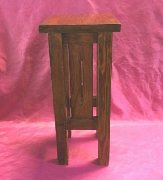 Antique Arts & Crafts Mission Tambouret Plant Stand Oak Side Table -