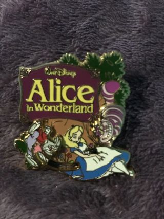 Disney Alice In Wonderland Collectors Pin 2004 Alice White Rabbit Cheshire Cat