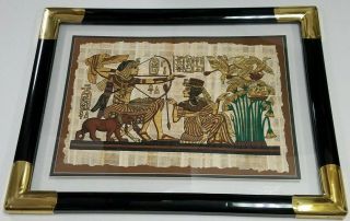 The Tutankhamun Papyrus Framed With Certificate Of Authenticity (vintage)