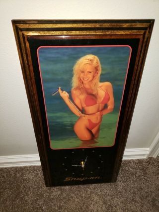 Vintage Snap On Tools Girl In Red Bikini Quartz Wall Mounted Clock Con