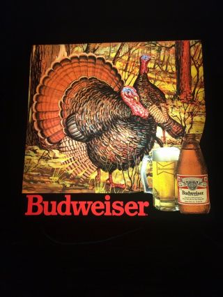 Budweiser Turkey Light Up Hunting Bar Sign In
