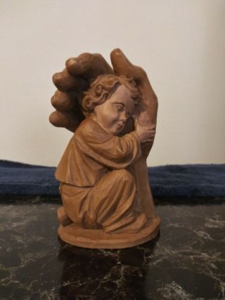 Art Deco Hand Carved Clay Of Child In Hand Figurine 7 Inches