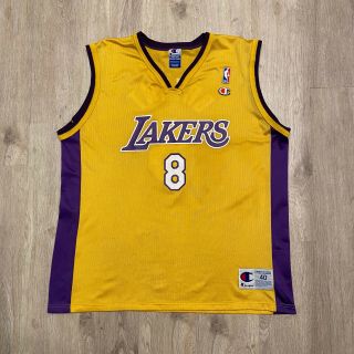 Vtg Champion Kobe Bryant Jersey Los Angeles Lakers 8 Nba Vintage 90s Size 40 La