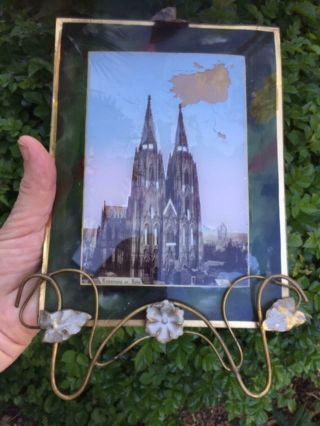 Antique Art Nouveau Frame And Picture Of Cathedral Of Cologne Nr