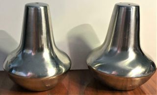 Vintage 18/8 Stainless Steel Denmark Mid - Century Modern Salt & Pepper Shakers