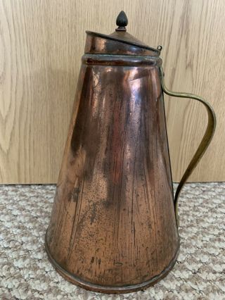 Arts & Crafts W A S Benson Copper & Brass Lidded Enamel Insulated Water Jug