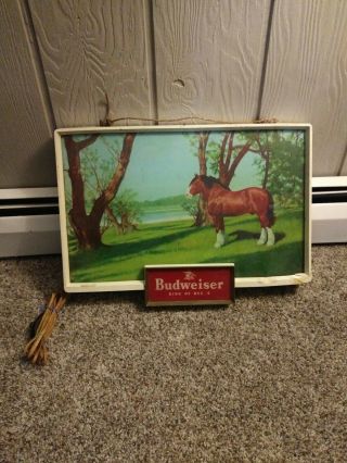Rare Vintage Budweiser King Of Beers Clydesdale Light Up Electric Horse Sign