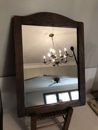 Vintage Oak Arts And Crafts Mirror