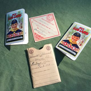 1940s 3 Piece Cub Scouts My Cub Cards & Honor Card Bsa Pack Portage Wisconsin