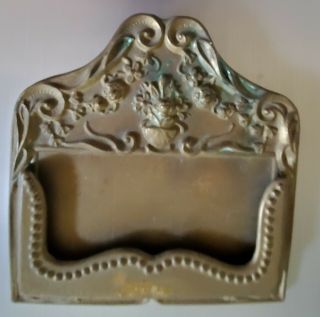 Victorian Art Nouveau Brass Calling Or Advertising Card Holder Stand Ornate