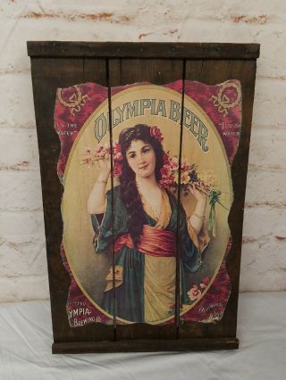 24 " X 16 " Vintage Olympia Beer Capital Brewing Co.  Wood Pallet Sign