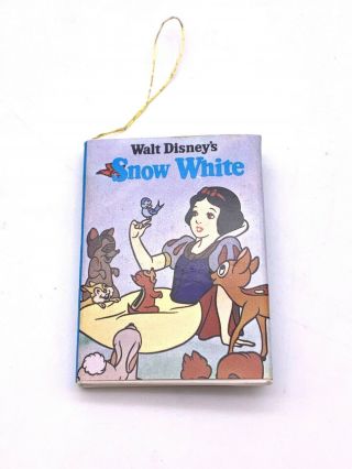 Vintage Walt Disney Snow White Mini Book Christmas Tree Ornament The Gift