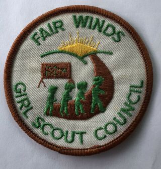 Girl Scout Council Fair Wind Bsa Boy Scouts Camp Patch G1