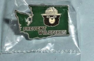 Smokey The Bear,  Washington State - Prevent Wildfires Pin,
