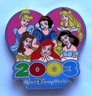 Disney Pin Wdw 2003 The Magical Place To Be Princesses