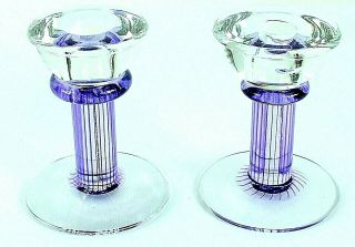 Vintage Kosta Boda Sweden Glass Candle Holders Filippa Signed K.  Kjell Engman