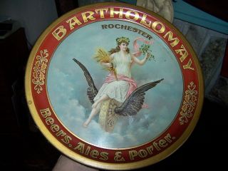 Bartholomay Rochester Ny Beers Ales & Porter 12 Inch Flat Tray Winged Wheel