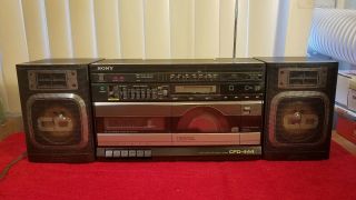Vintage Old Sony Cfd - 444 Fm Am Cd Cassette Player Graphic Equalizer Boom Box