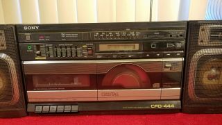 Vintage OLD Sony CFD - 444 FM AM CD Cassette Player Graphic Equalizer Boom Box 3