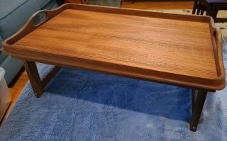 Goodwood Handle Serving Food Bed Tray 22x14 " Danish Teak Wood Mcm Open Box