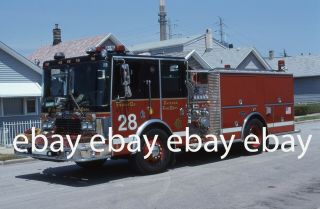 Chicago Fire Department Engine 28 1997 Hme Luverne 35mm Fire Apparatus Slide