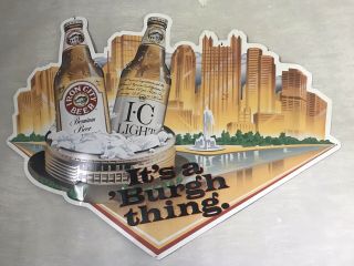 Iron City Beer & I.  C.  Light Pittsburgh Brewing Co.  Metal Beer Sign 30 " X40 "