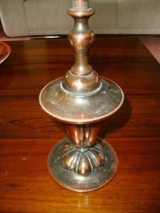 Antique Arts And Crafts Copper Table Lamp - Reg No 593937
