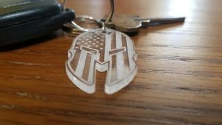 Spartan American Flag Keychain.  Buy 2 Get 1