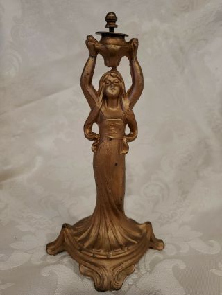 Art Nouveau Metal Figure Of A Woman