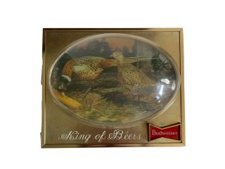 Budweiser King Of Beers Vintage Lighted 3d Bubble Sign Pheasants Bar Advertising