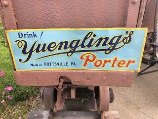 1930’s Yuengling Porter Embossed Tin Sign Beer Pottsville Pa Great Colors