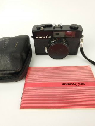 Vintage Konica C35 35mm Rangefinder Film Camera And Case