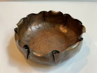 Mission Arts & Crafts Copper Bowl Hand Made Craftsman Co.  1510 6” Hammered