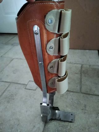 Vintage Polio? Leather & Metal Leg Brace W/straps