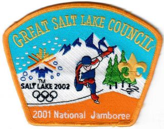 2001 Bsa Scout National Jamboree Patch Jsp Great Salt Lake Olympics Speedskating