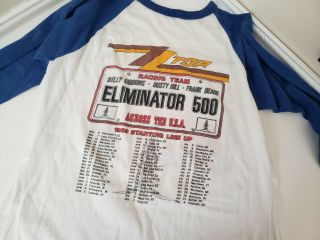 Vintage Band 1983 ZZ Top Eliminator 500 TOUR CONCERT baseball t shirt SMALL fit 3