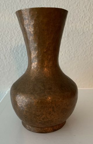 Antique Arts & Crafts Mission Hand Hammered Copper Vase 5”