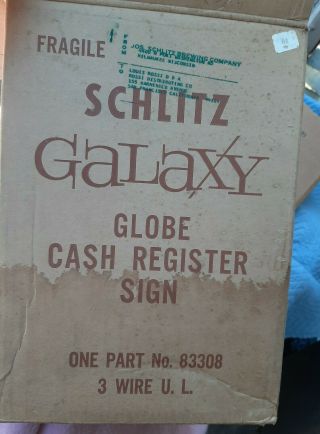 Schlitz Beer Galaxy Globe Lighted Motion Sign 