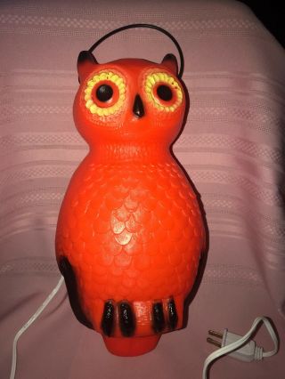 Vintage Blow Mold Owl Union Products Halloween Owl Light Lantern