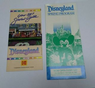 Disneyland Your 1987 Souvenir Guide Booklet Park Map & Spring Program Guide