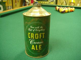 Tough Vintage Croft Cream Ale Quart Cone Top Beer Can