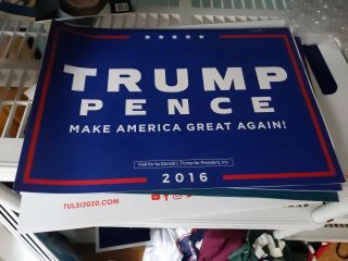 Donald Trump Mike Pence Make America Great Again Placard / Rally Sign Poster