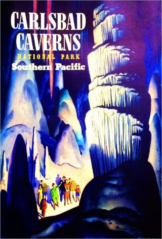 Carlsbad Caverns Mexico Vintage United States Travel Advertisement Poster